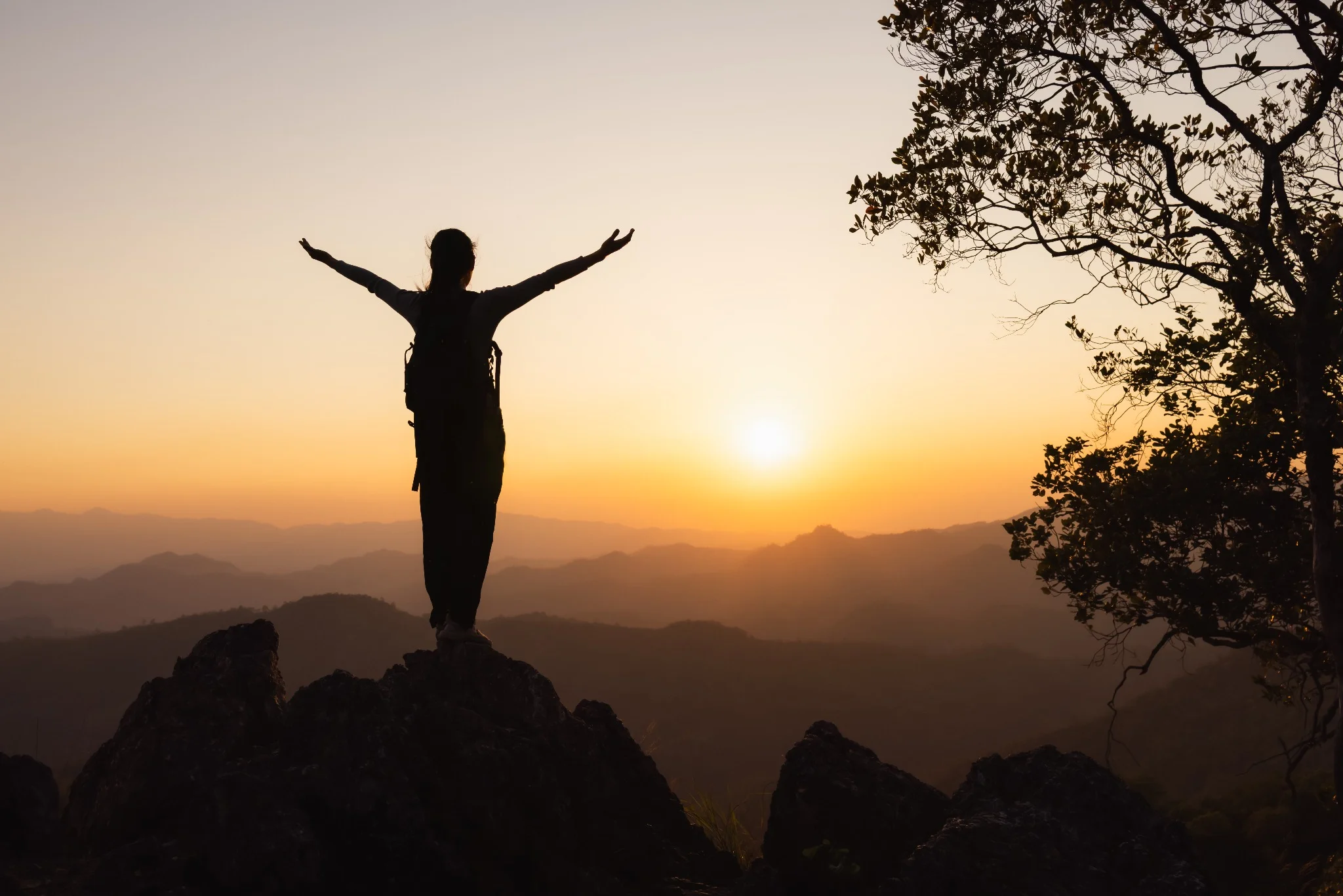 Silhouette au coucher du soleil